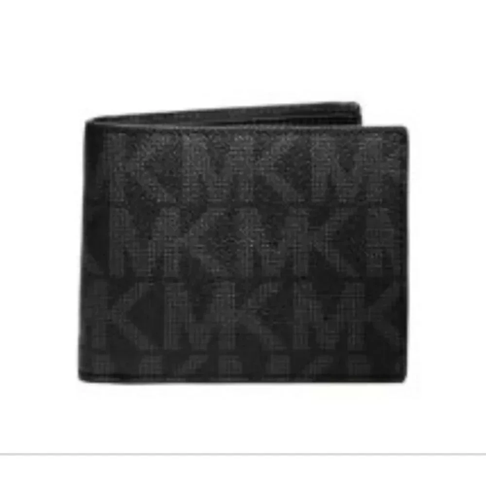 🎄🎁ALERT Michael Kors Men's Black Jet Set Signature Andy Billfold Pocket